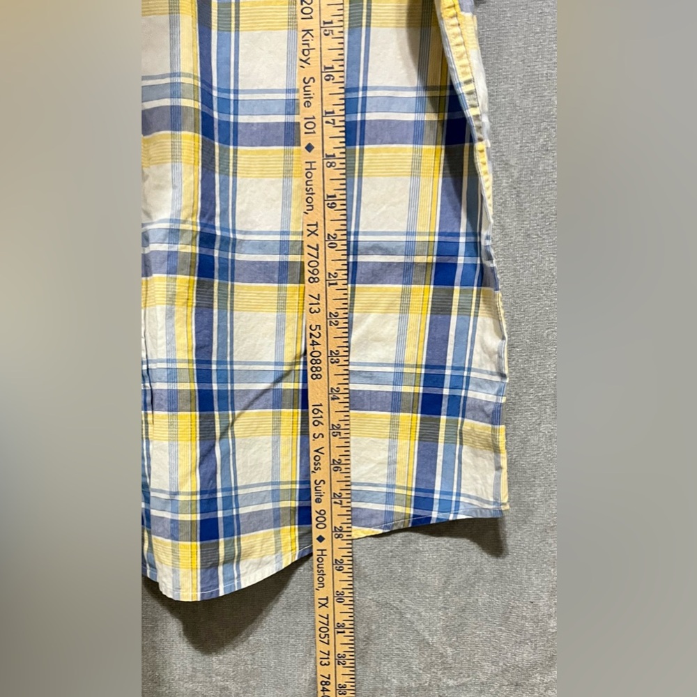 GAP Men's Blue and Yellow Checkered Shirt - Picture 5 of 8